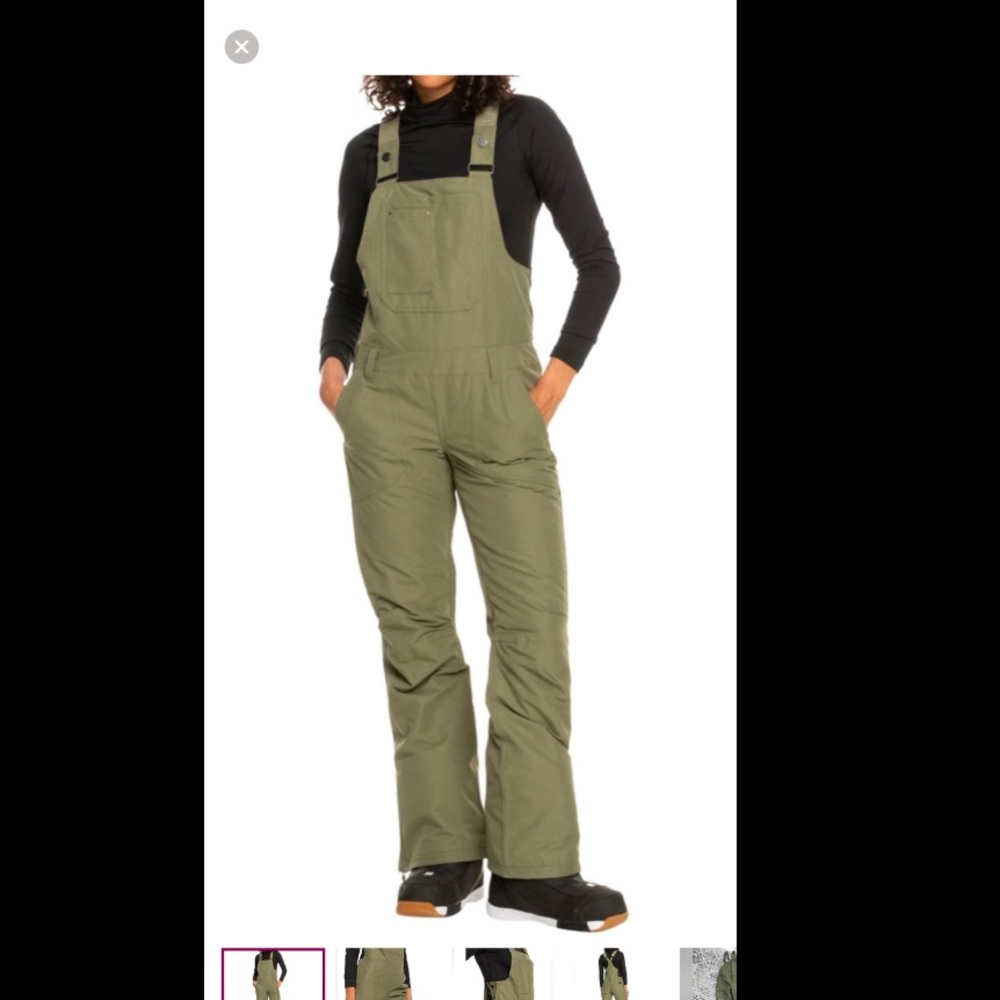 Roxy Green Jumpsuit with Water-Resistant Fabric and Relaxed Fit